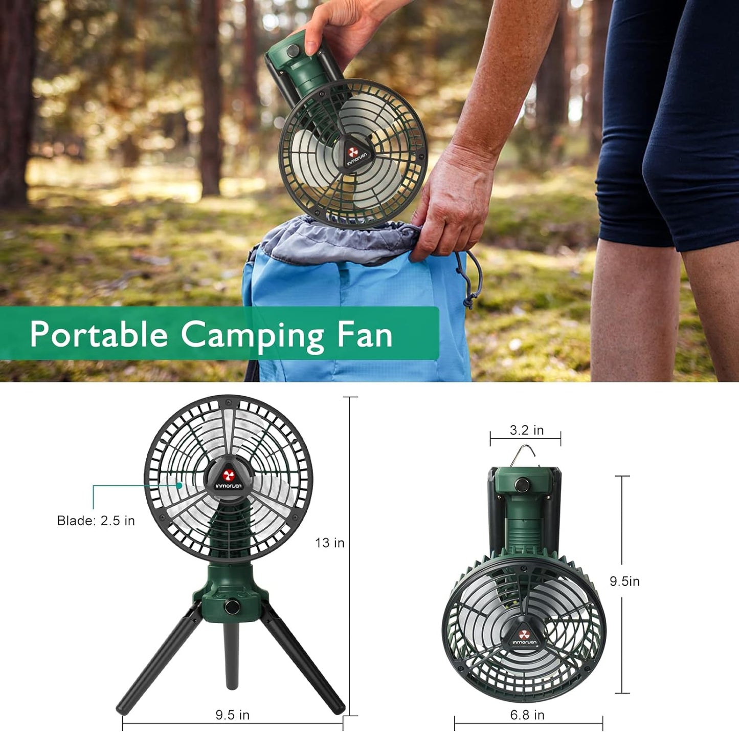 Portable Camping Fan with Light