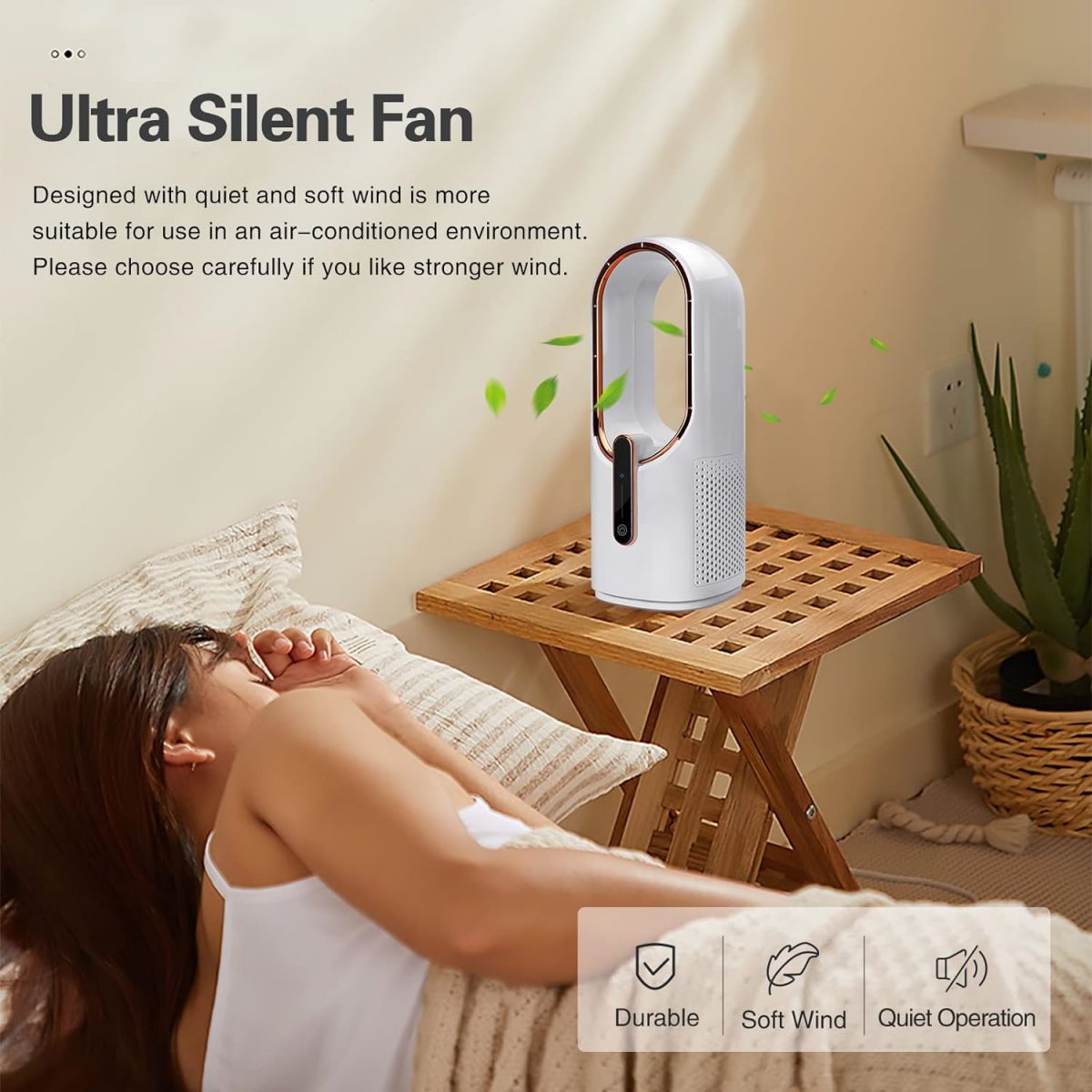 SISMEL Rechargeable Bladeless Desk Fan-F2