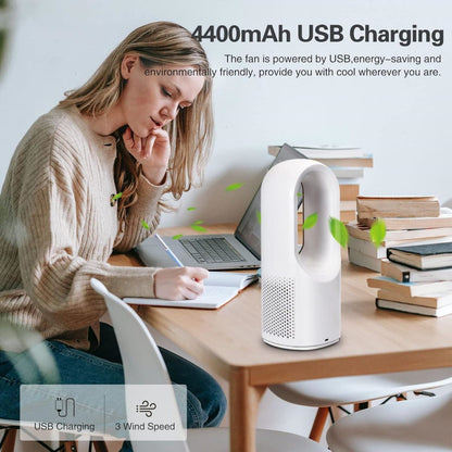 SISMEL Rechargeable Bladeless Desk Fan-F2